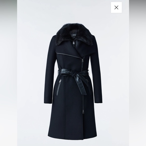 SOLD!!!!! NWOT Mackage Nori wool coat w fur - Picture 1 of 11